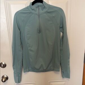 Light Green/Blue Quarter-Zip Pullover